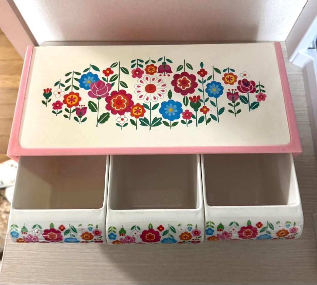 美品 昭和レトロ 花柄調味料ケース