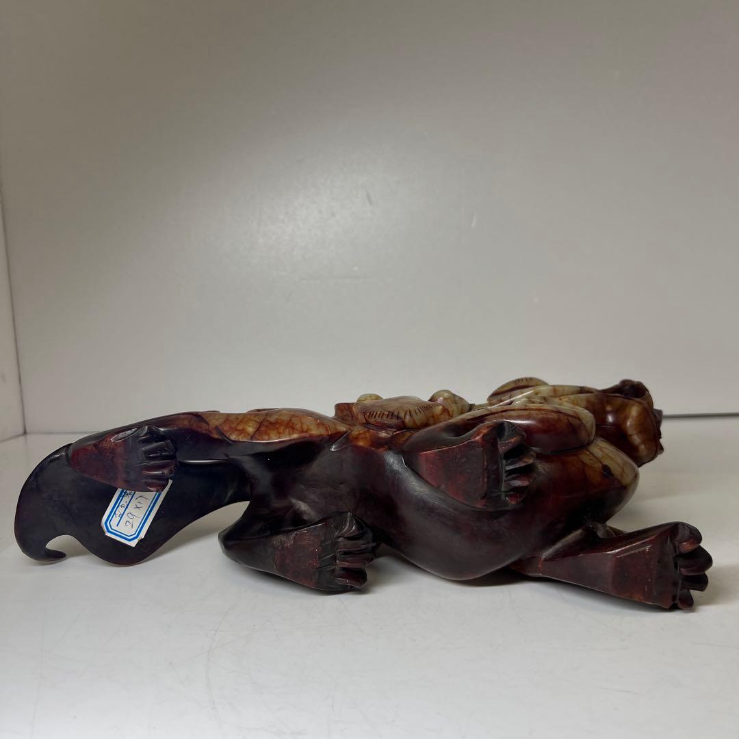 砡製 獅子置物 2609g 東キ8-0307① タニサオ