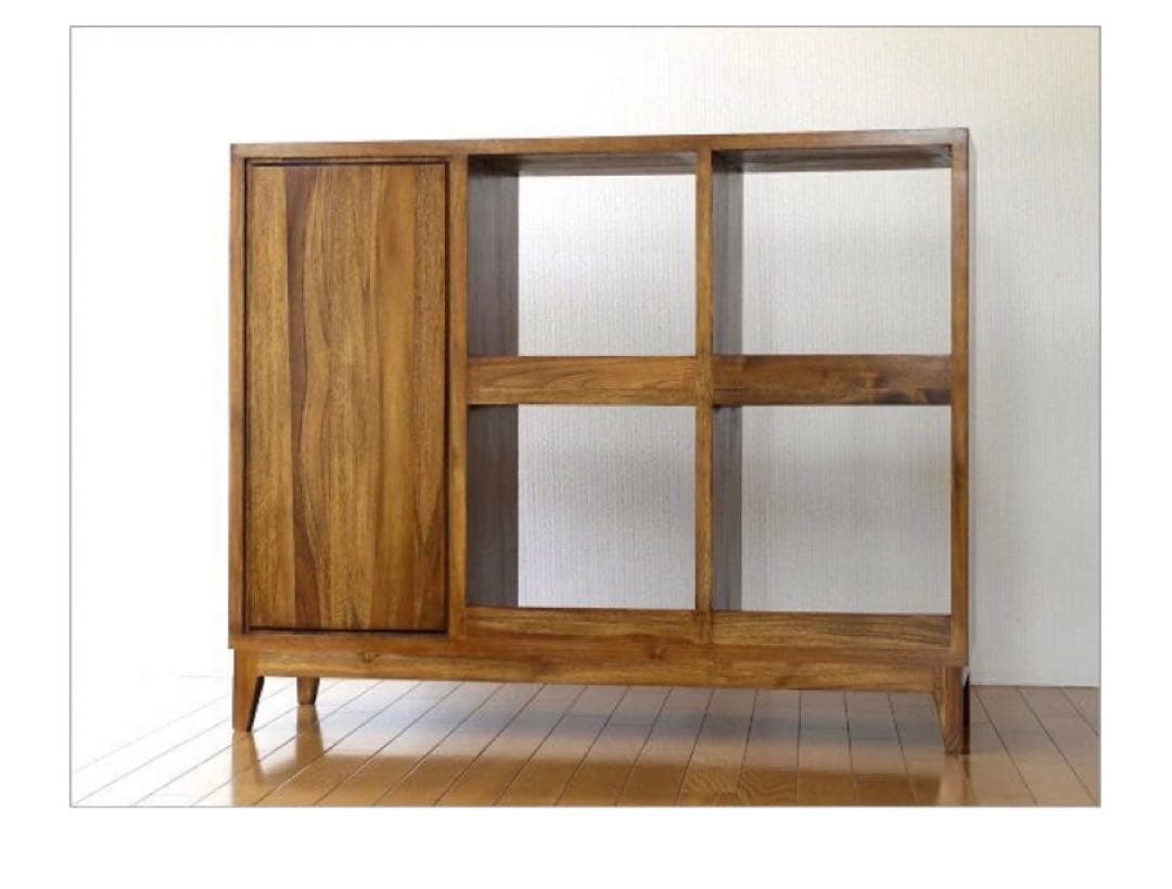 ギギリビング 無垢材 チーク オープンラック 天然木 シェルフ 飾り棚 本棚