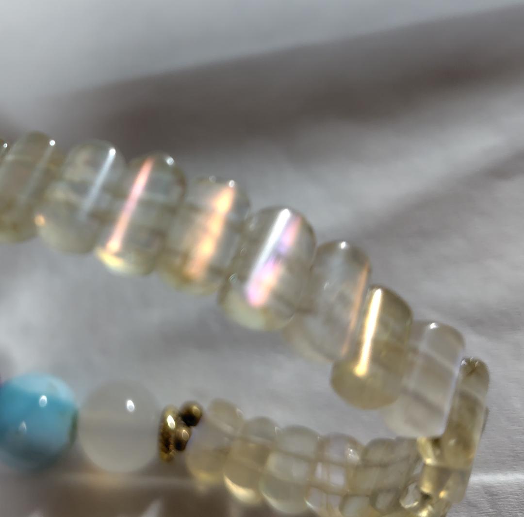 レインボーアンデシン（レインボームーンストーン）、ラリマー、チャロアイト他ブレス