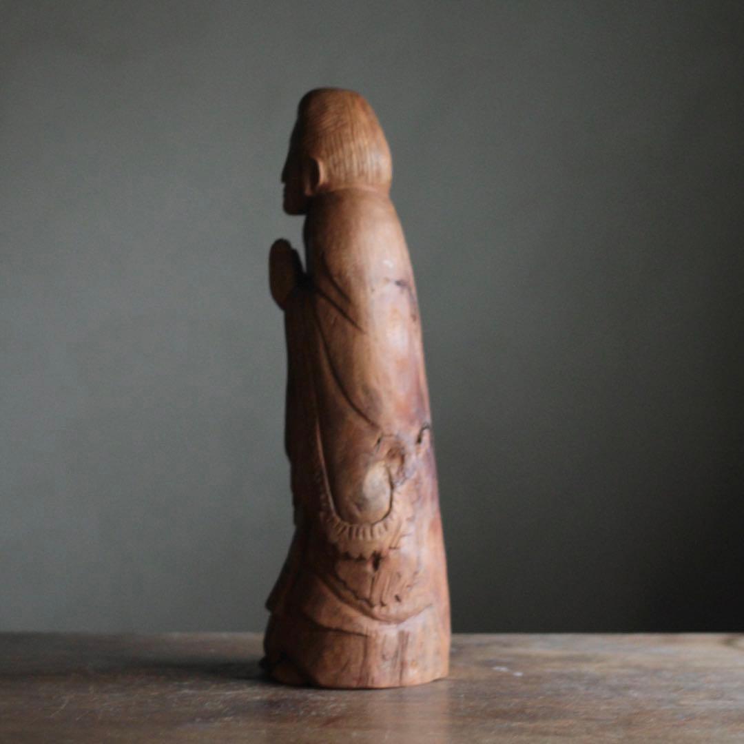 木彫 祈りの像 古道具 民衆仏 アンティーク オブジェ