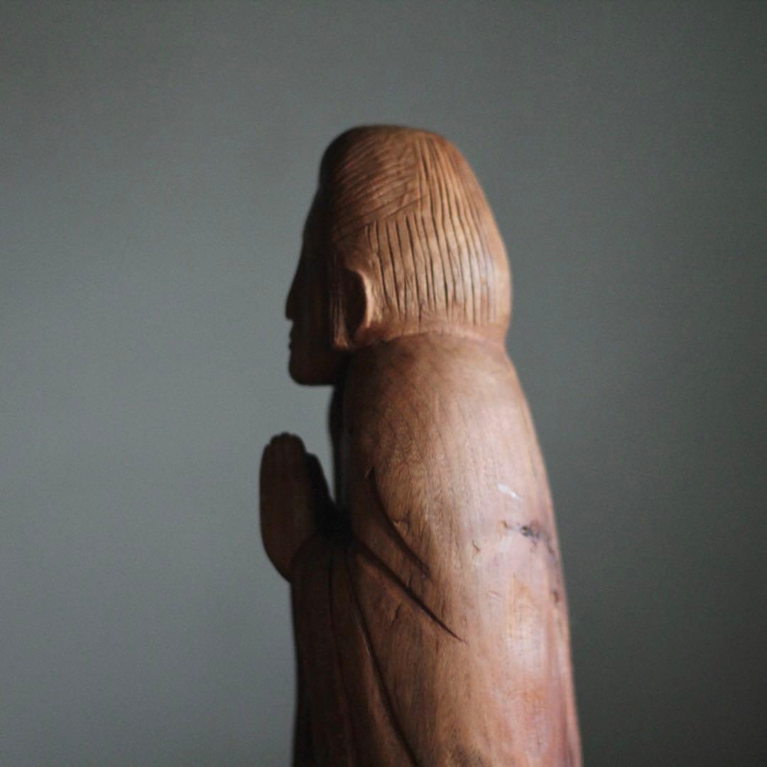木彫 祈りの像 古道具 民衆仏 アンティーク オブジェ