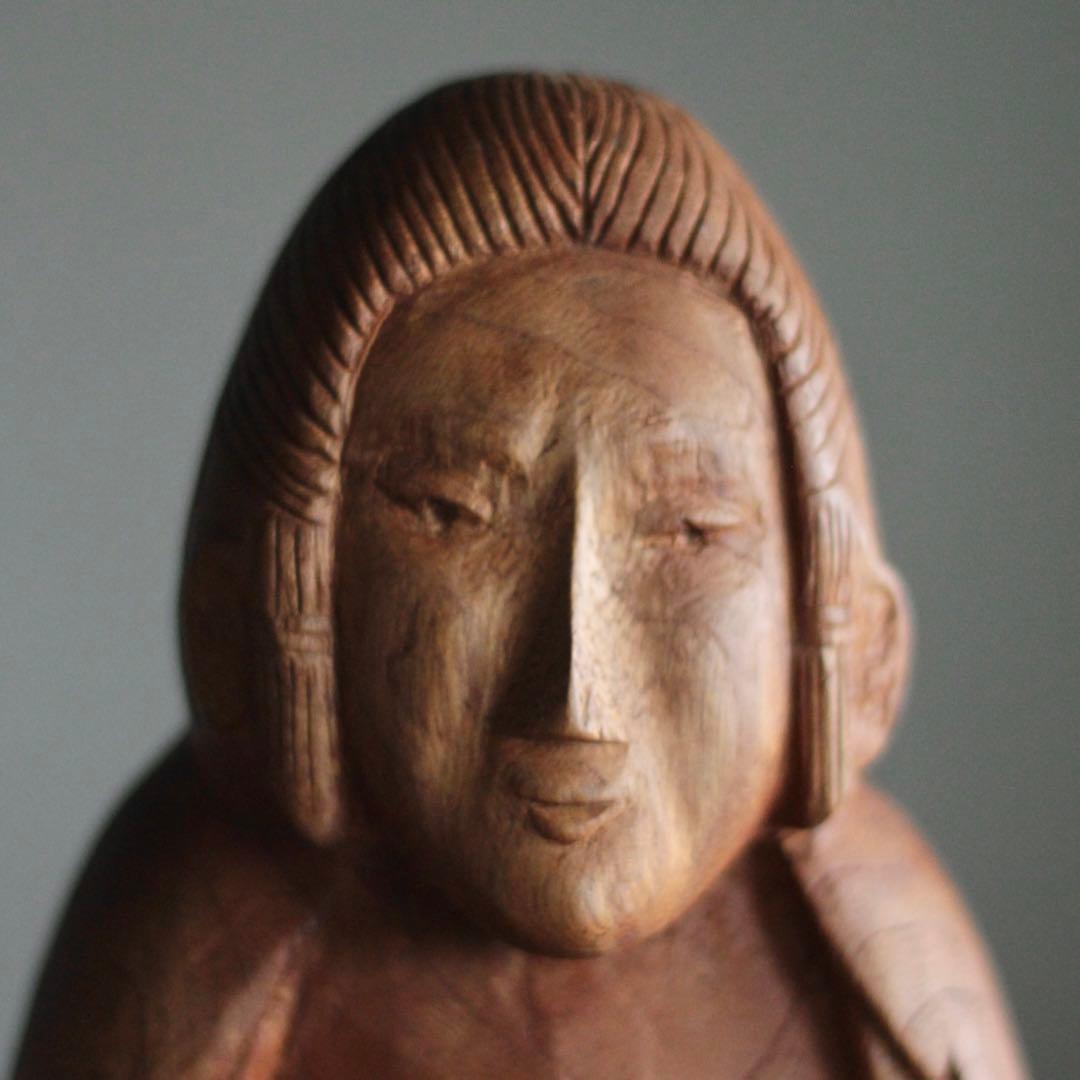 木彫 祈りの像 古道具 民衆仏 アンティーク オブジェ