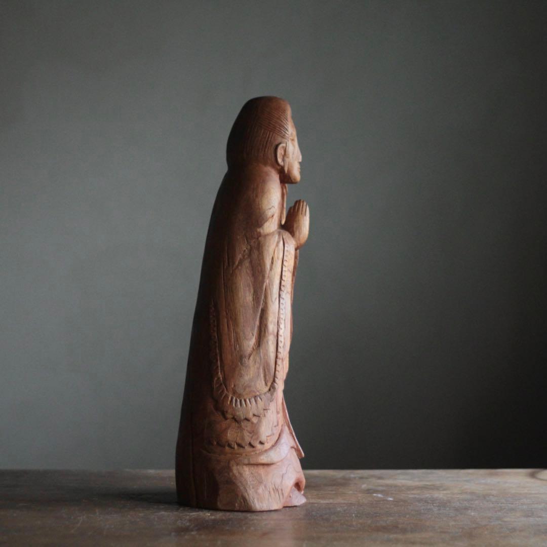 木彫 祈りの像 古道具 民衆仏 アンティーク オブジェ