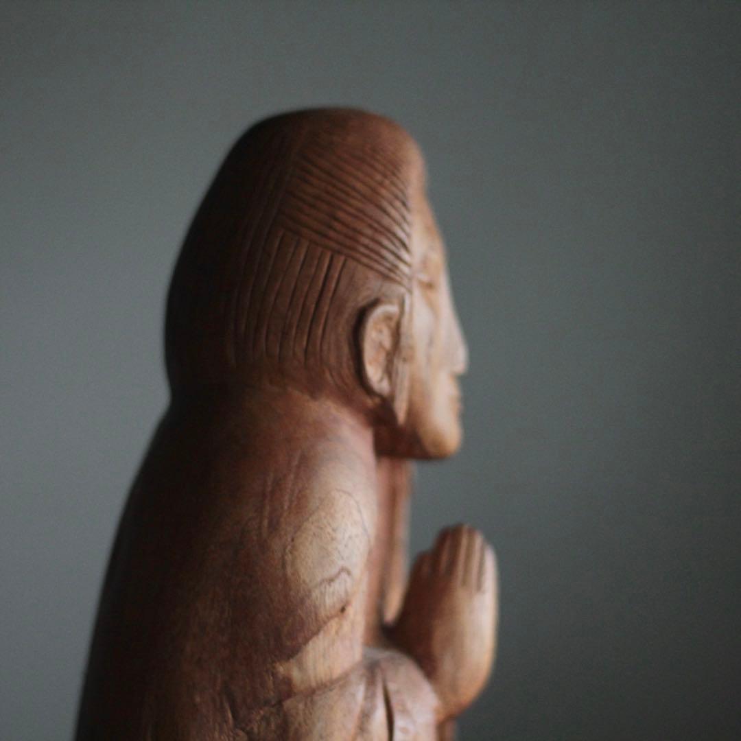 木彫 祈りの像 古道具 民衆仏 アンティーク オブジェ