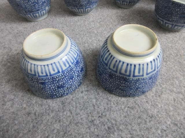 伊万里染付微塵唐草向付7個 [B29004]