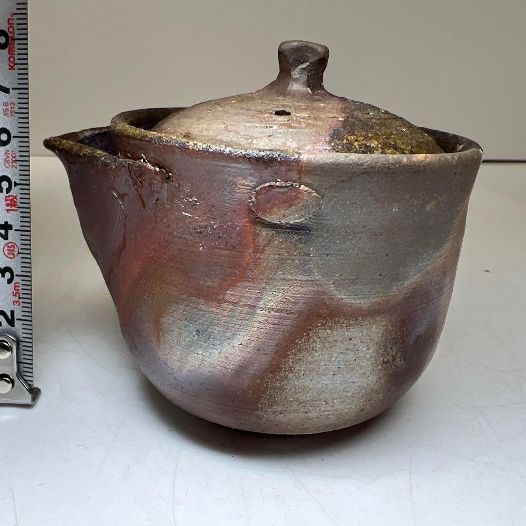 安弘作　備前宝瓶　共箱　幅約9㎝　東Y8-0408☆2Fトヒコオ