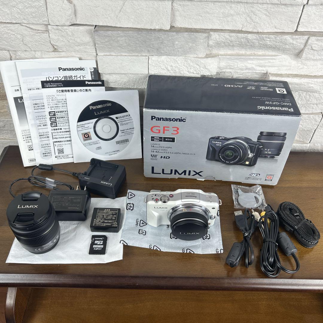 LUMIX DMC-GF3W DOUBLELENS KIT 【極美品】SDカード