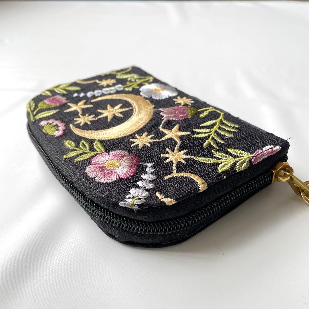 sugomori.misia　インド刺繍キラキラムーンミニ財布ラウンド