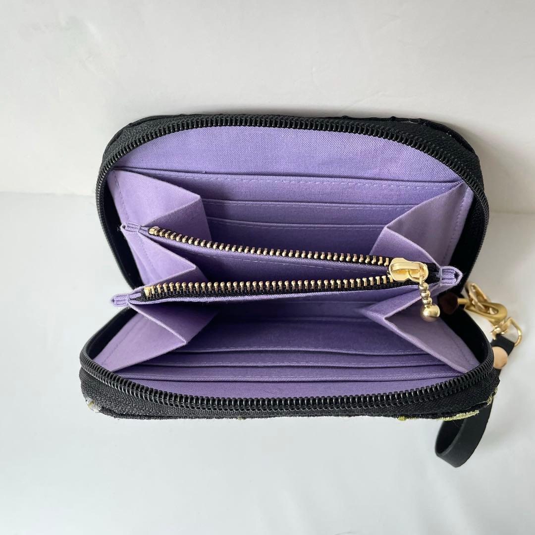 sugomori.misia　インド刺繍キラキラムーンミニ財布ラウンド