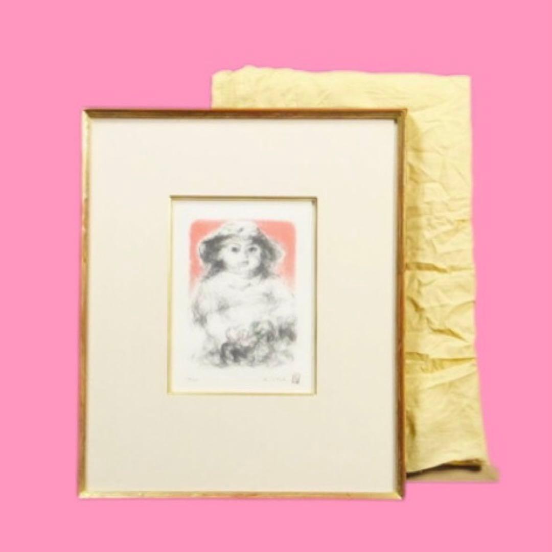 文化勲章 伊藤清永「フランス人形」版画 14/90 直筆サイン　大丸百貨店購入