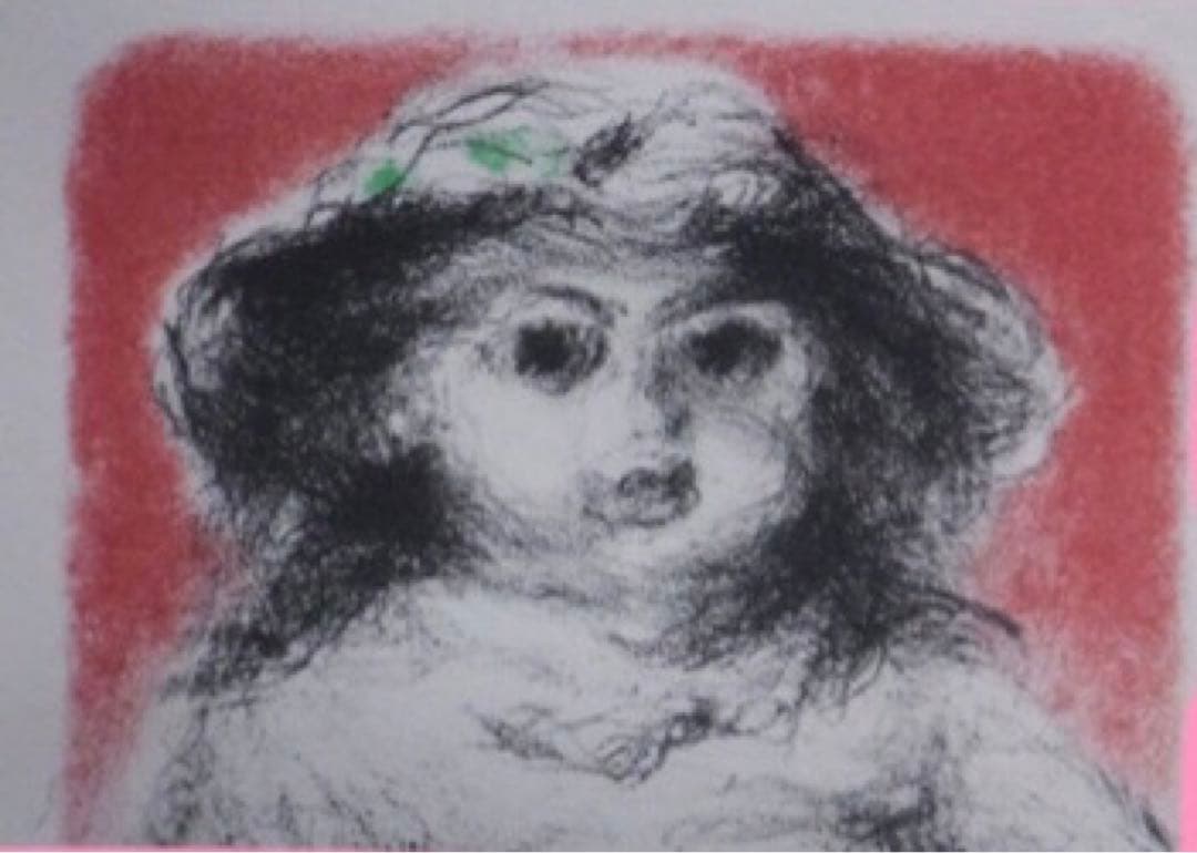 文化勲章 伊藤清永「フランス人形」版画 14/90 直筆サイン　大丸百貨店購入