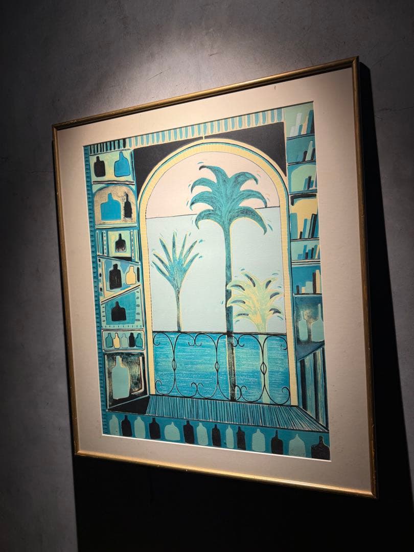 Art déco lithograph 直筆サインあり