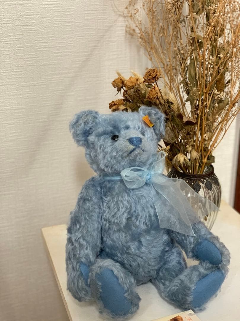 Steiff ドイツ ぬいぐるみ　くま　青