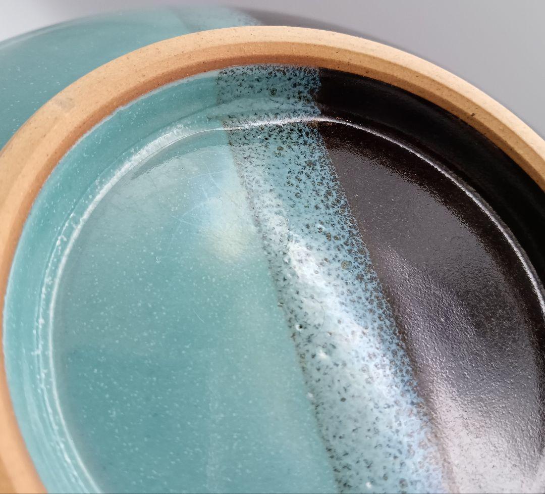 因州 中井窯 染め分け 皿 2点 セット 器 19cm