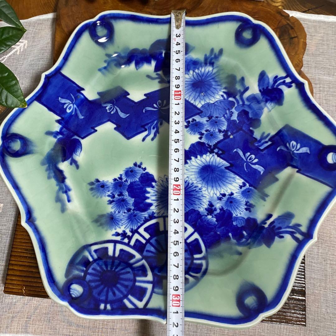 アンティーク　六角　飾皿　大皿プレート　レトロ　骨董品