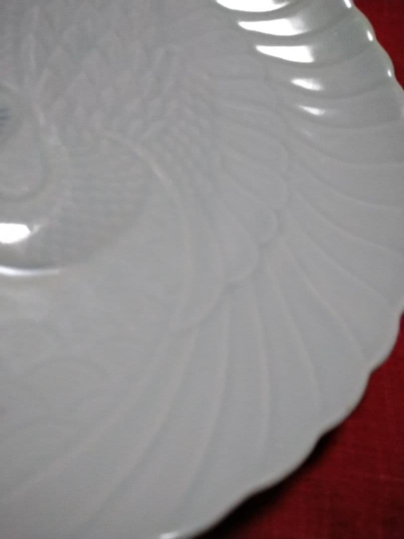 ♦アンティーク・コレクション品♦古伊万里【鶴皿】鍋島【陽刻翔鶴文皿】♦大 皿１皿