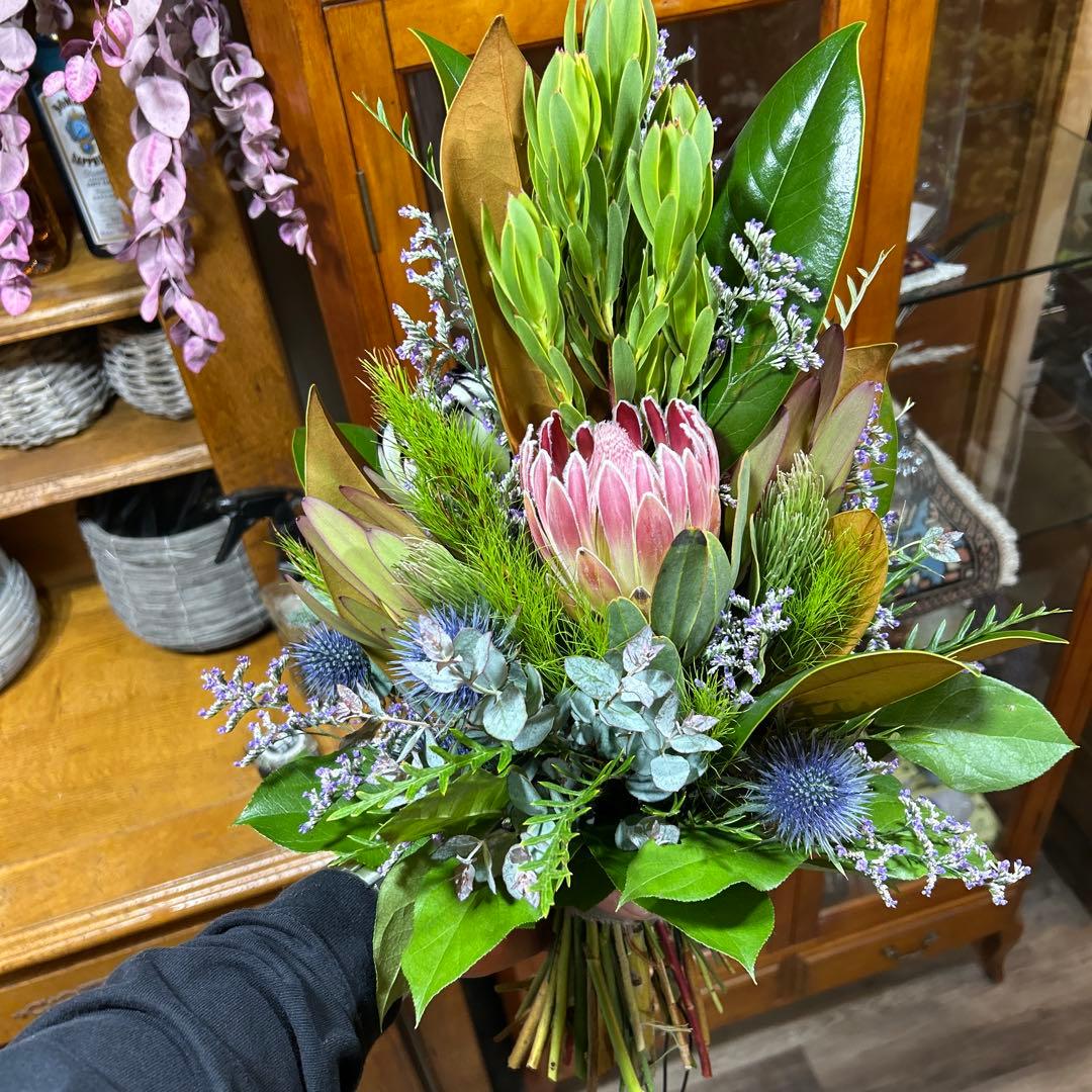 プロテア4種で吊り下げスワッグ