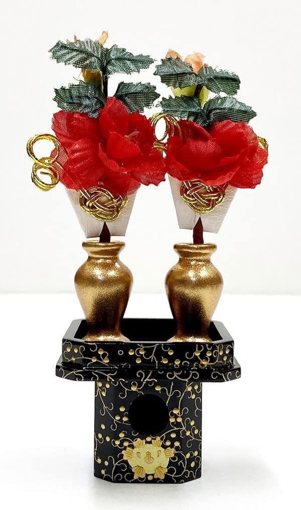 20号 菱三宝 本金 唐草牡丹 2点セット 木製品 雛道具　小道具　海外土産