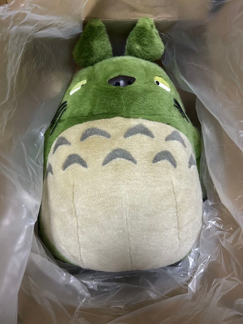 【初期】お昼寝クッション　超特大　ぬいぐるみ　トトロ　希少 グリーン　丸い