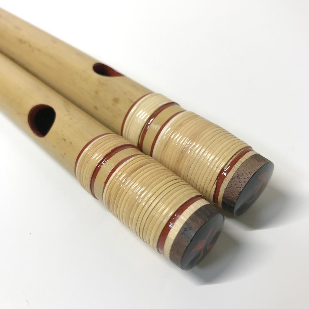 【㐂月】篠笛 竹製 7穴 唄用 七本調子 八本調子 笛袋付 民謡 2本セット