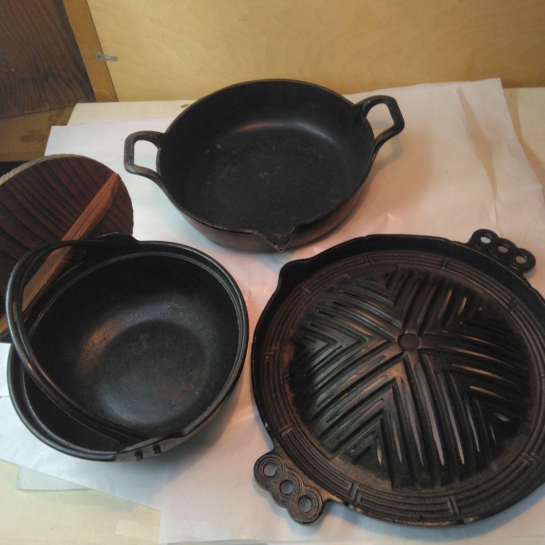 中古鉄鍋　三点　まとめ売り