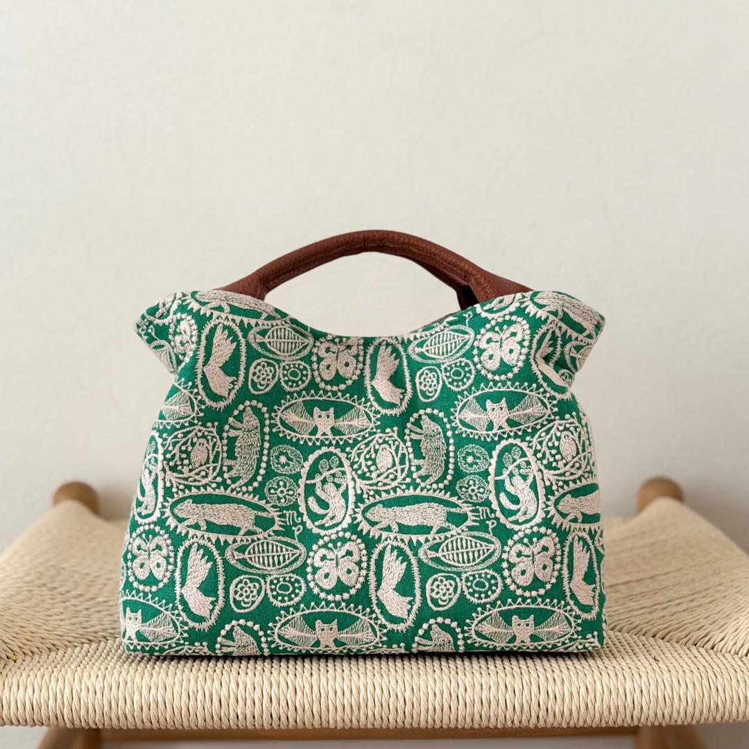 ⚮̈ミナペルホネン　jungle relief green ヌッピバッグ