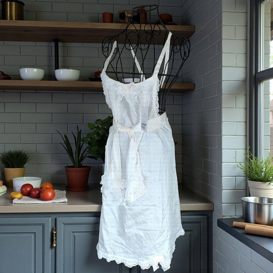 【新品未使用】ヒスクローネ さえら お昼寝中の動物さんポケットのついたエプロン