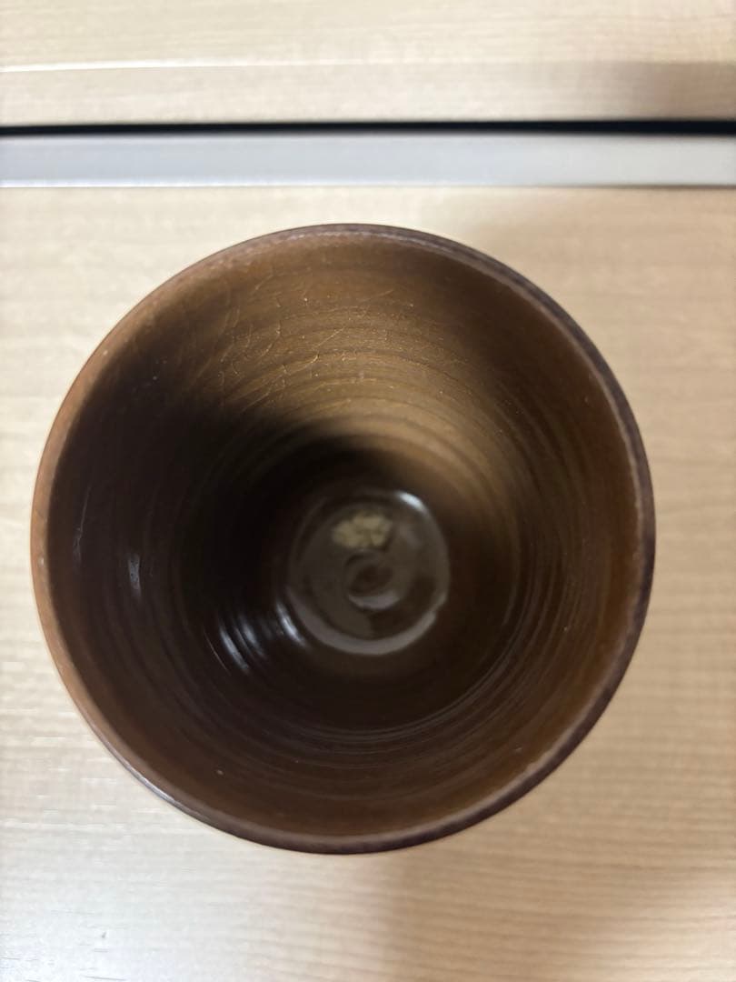 未使用_フジタチサト（スナフジタ）湯呑み 鯉 カモ ハス サイン有 新品 希少