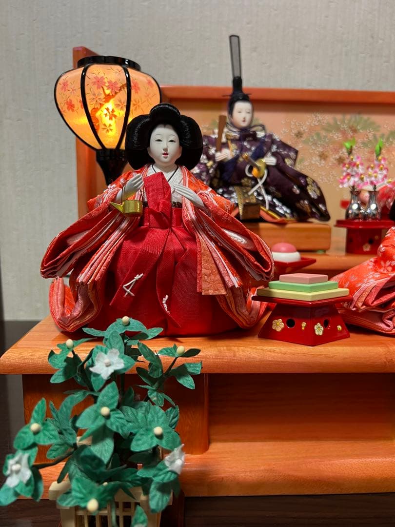 雛人形　三人官女　雪洞　台座セット