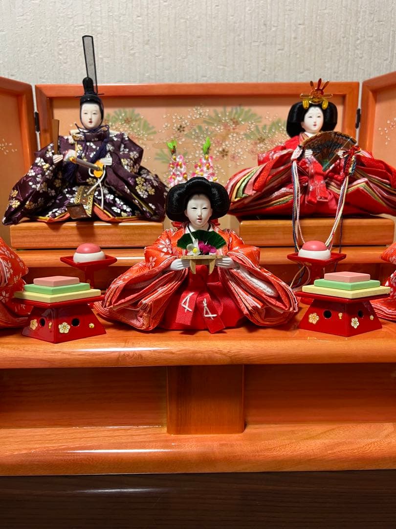 雛人形　三人官女　雪洞　台座セット