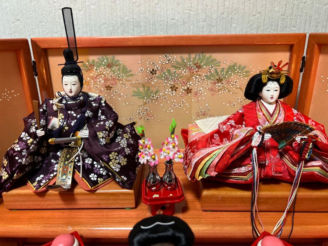 雛人形　三人官女　雪洞　台座セット
