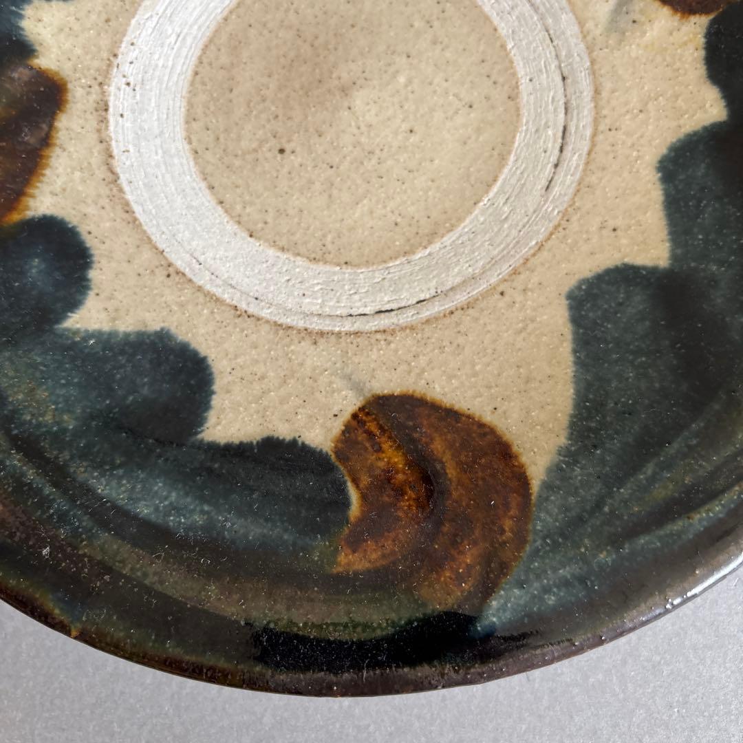 やちむん　北窯　沖縄　大皿　宮城　新品　陶器　登り窯　呉須　茶色 読谷村　大嶺