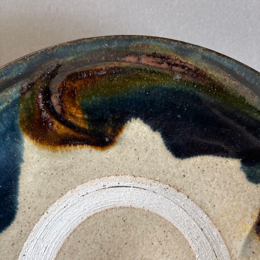 やちむん　北窯　沖縄　大皿　宮城　新品　陶器　登り窯　呉須　茶色 読谷村　大嶺