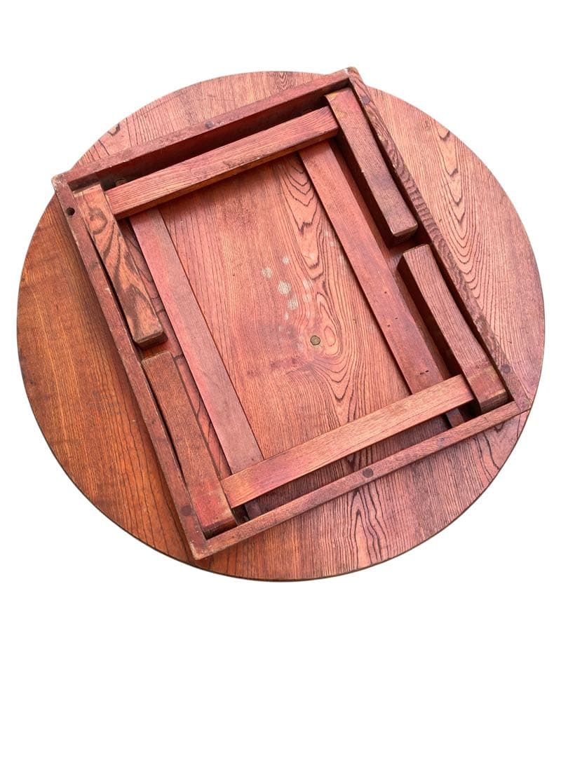 昭和レトロ 小さめ ちゃぶ台 折りたたみ式 直径63.5 古道具 古家具