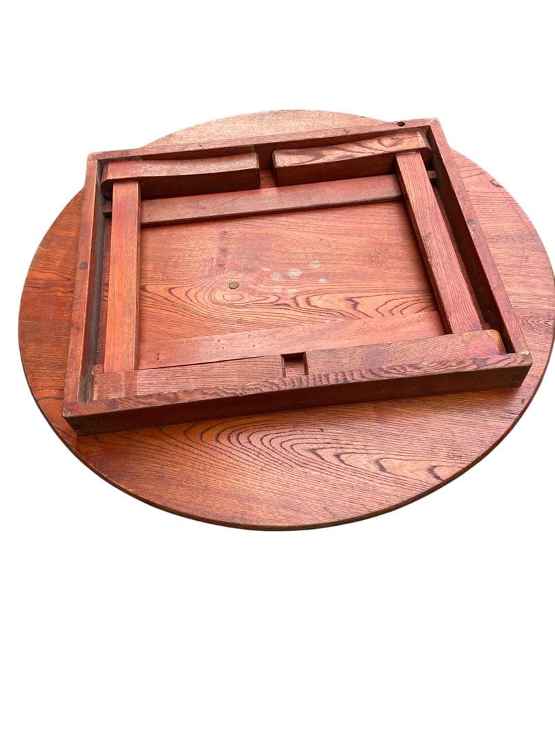 昭和レトロ 小さめ ちゃぶ台 折りたたみ式 直径63.5 古道具 古家具