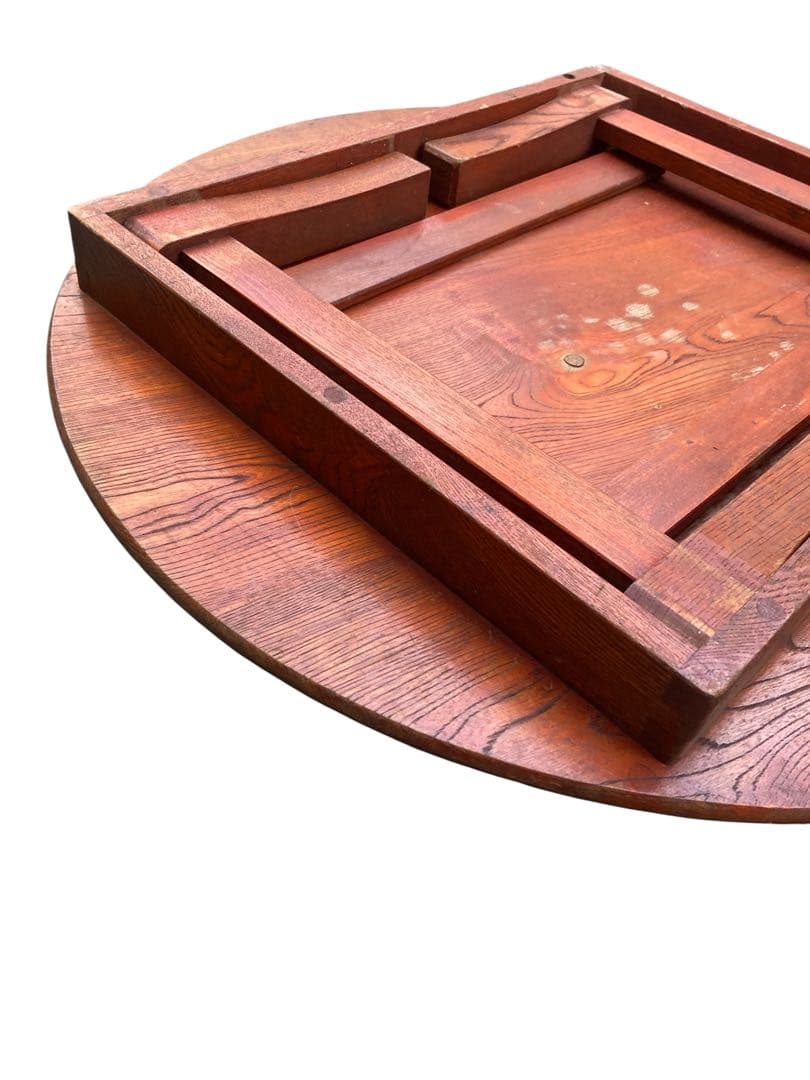 昭和レトロ 小さめ ちゃぶ台 折りたたみ式 直径63.5 古道具 古家具