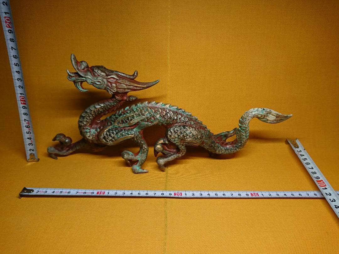 龍　金属　彫像　オブジェ　置物　インテリア　工芸品　美術品　A3310