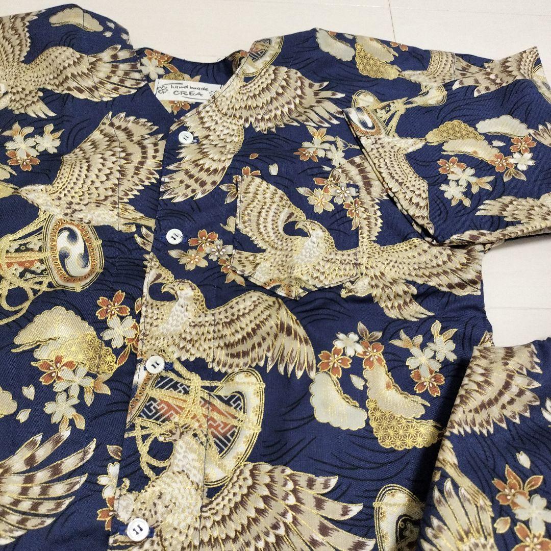 kyonさん専用ページ鯉口シャツ　お祭り着!!130上下ハンドメイド