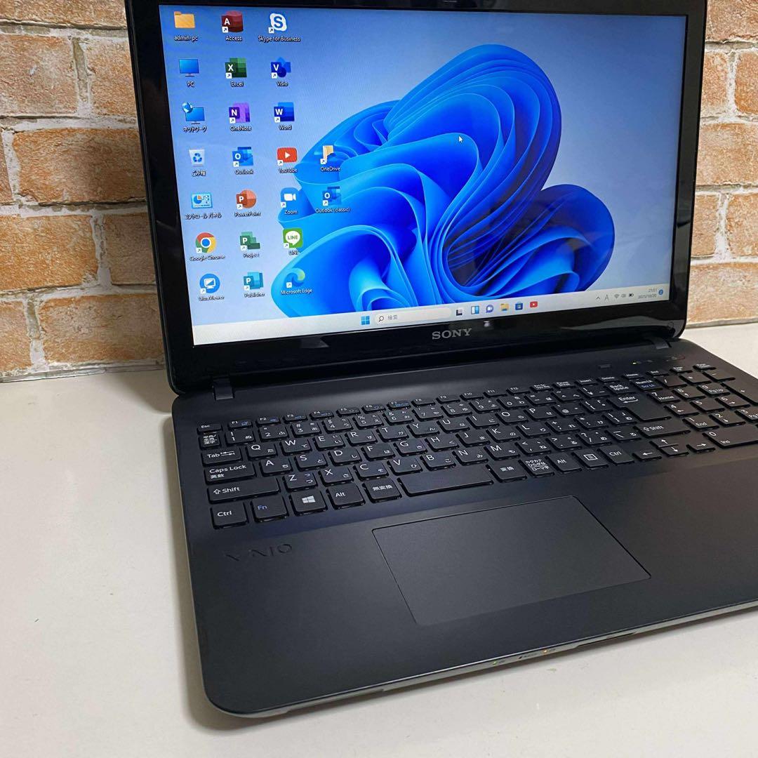 SONY VAIO ノートPC 高速起動SSD メモリ8GB オフィス2024年