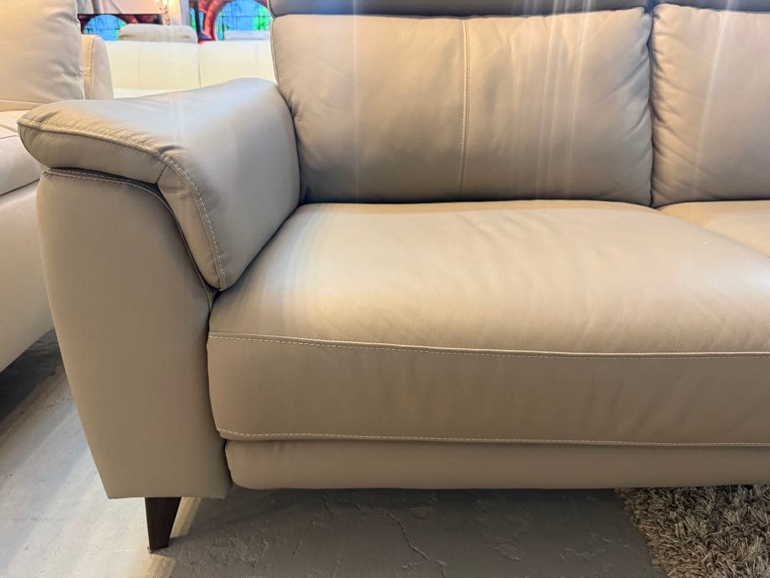 ニトリ　３人掛けソファ　本革（一部合成皮革）