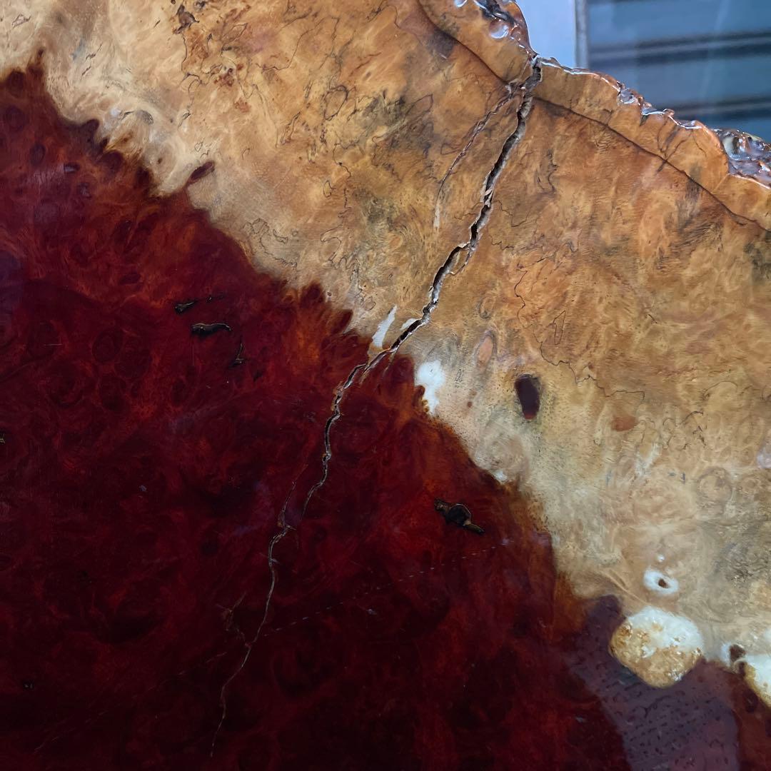 【希少】花梨瘤 衝立 一枚板 葡萄杢 厚さ約5.2ｃｍ