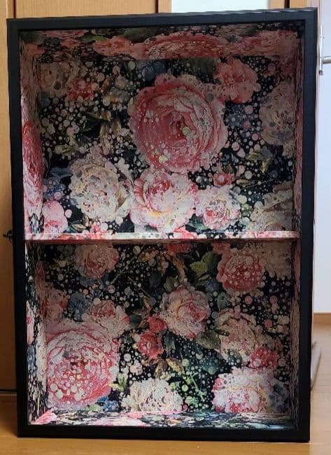 ブライス大型ドールケース黒花柄
