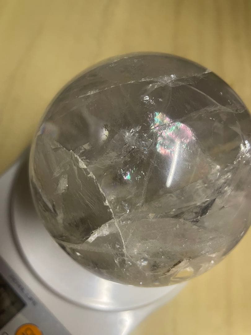 最終さらに値下げ‼️レインボー水晶スフィア　丸玉 約80mm 大玉　1キロ超！