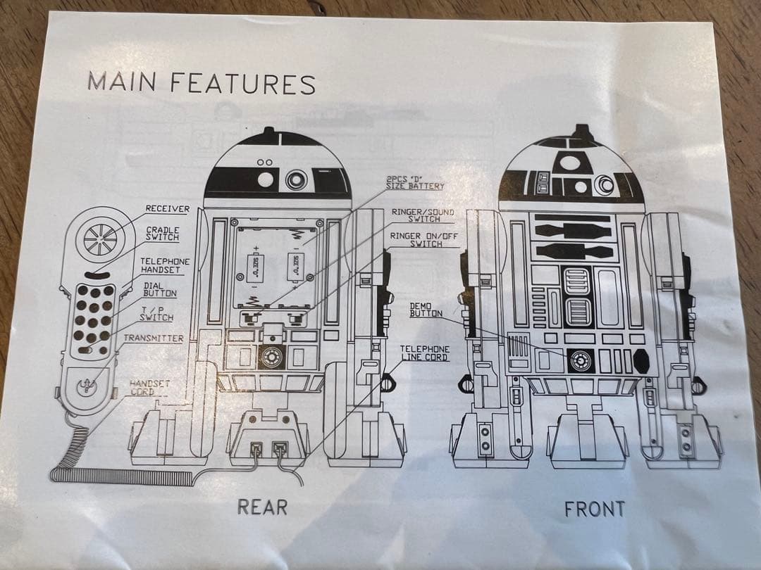【激レア】R2-D2 電話機 スター・ウォーズ Telemania社製