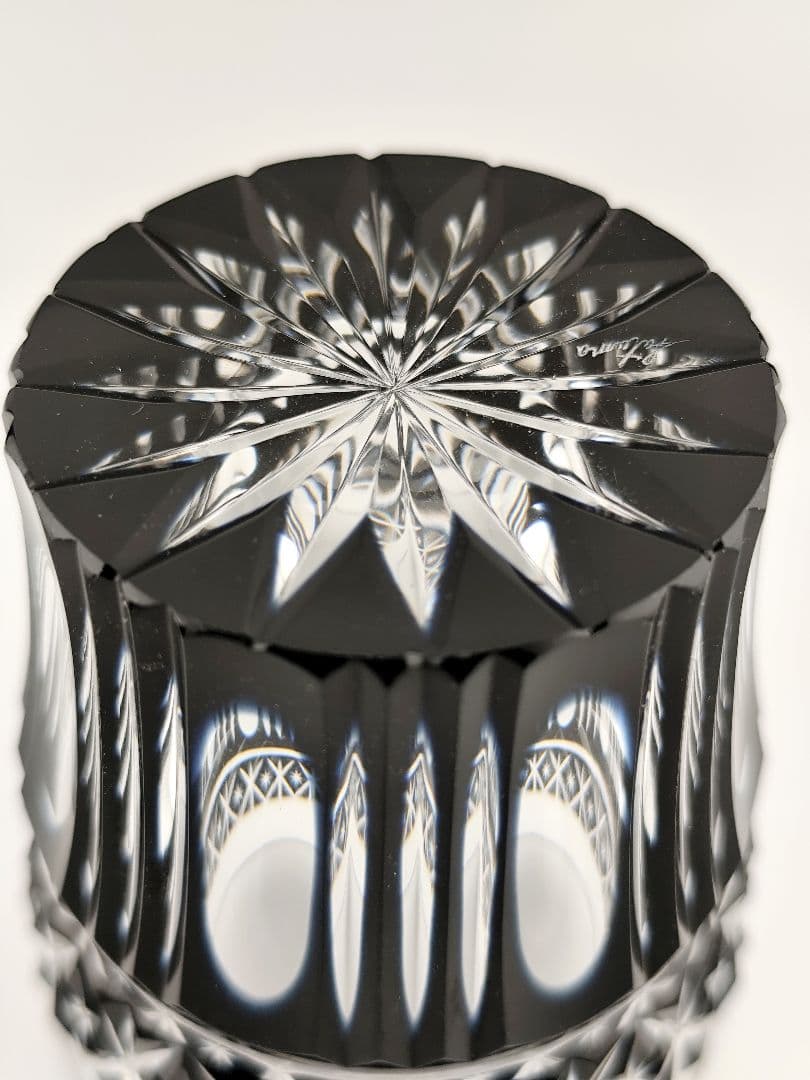 定価172700円☆最高級品☆薩摩黒切子 ペアグラス（切子、江戸切子、薩摩切子）