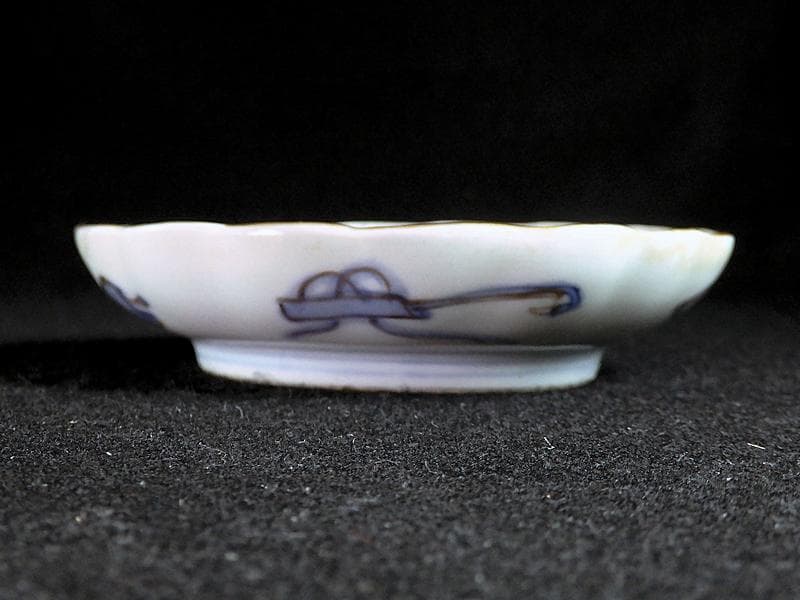 古伊万里　金襴手　富士に梅　笹に柘榴の図　４寸皿　５客　上手　145AS-CBh