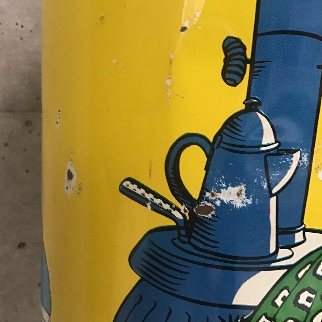 ミッキー＆ミニー BIGサイズ ブリキ缶 ゴミ箱 W.D.P. ビンテージ