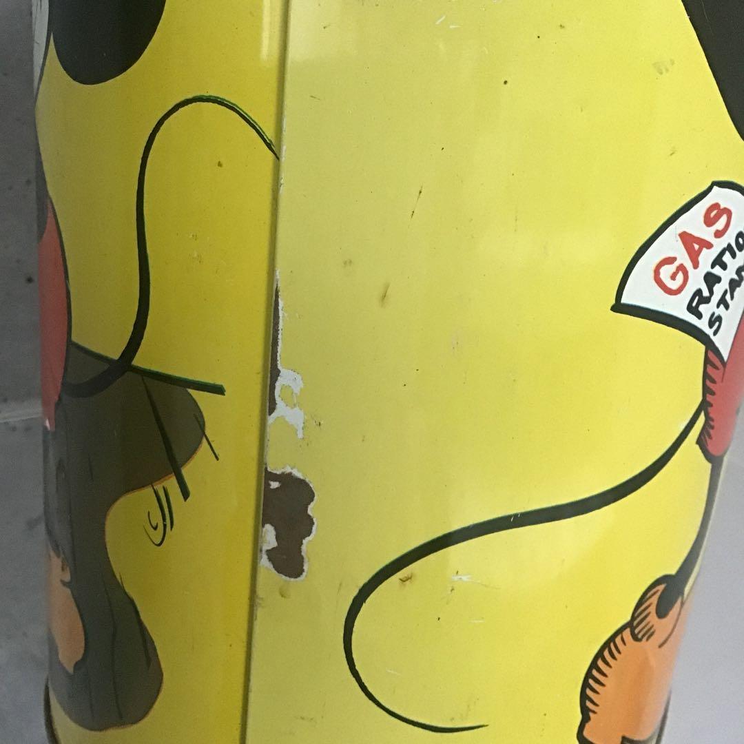 ミッキー＆ミニー BIGサイズ ブリキ缶 ゴミ箱 W.D.P. ビンテージ