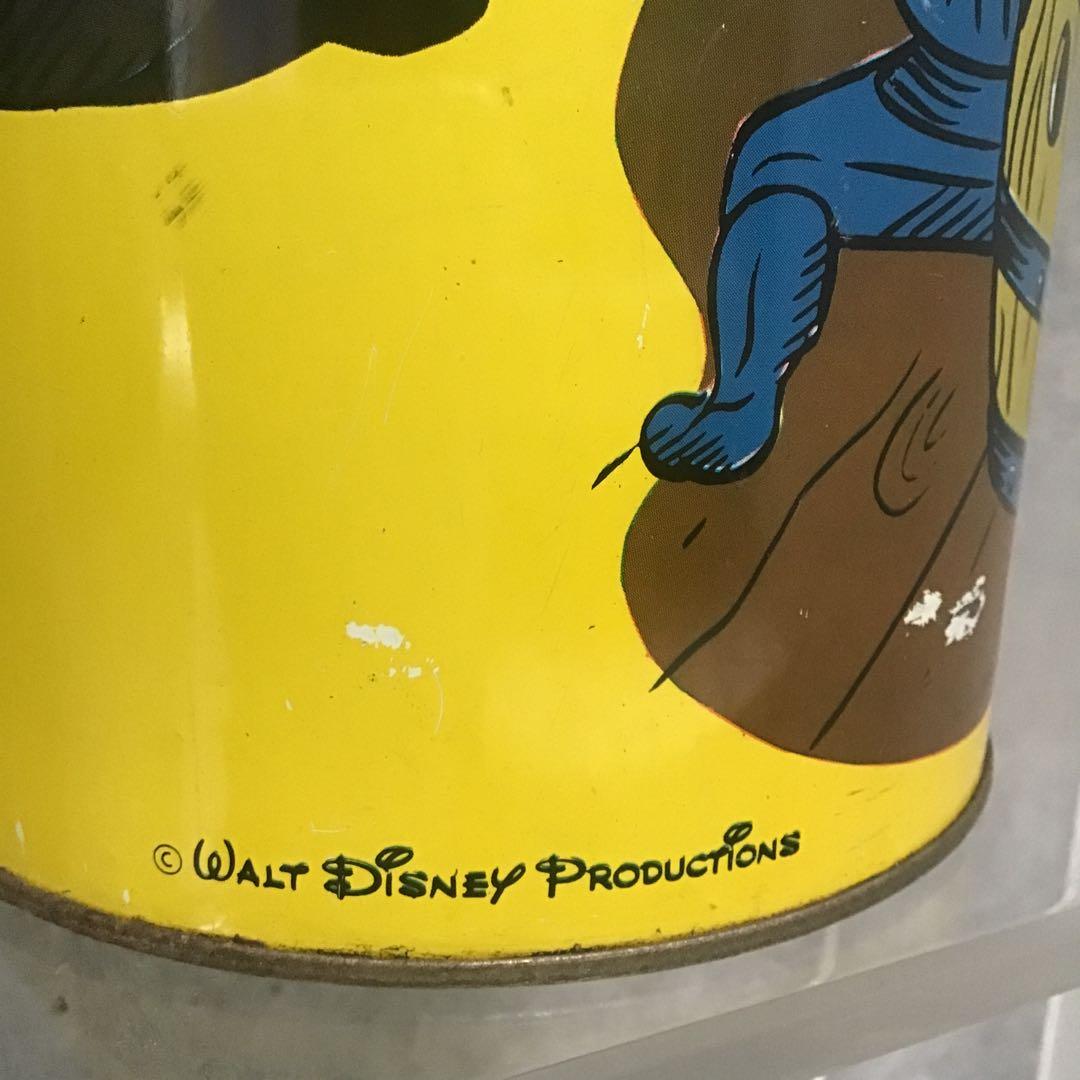 ミッキー＆ミニー BIGサイズ ブリキ缶 ゴミ箱 W.D.P. ビンテージ